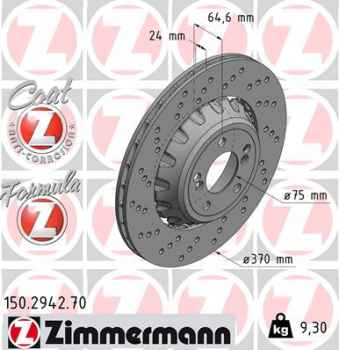 Zimmermann Brake Disc for BMW 4 Cabriolet (F33, F83) rear left