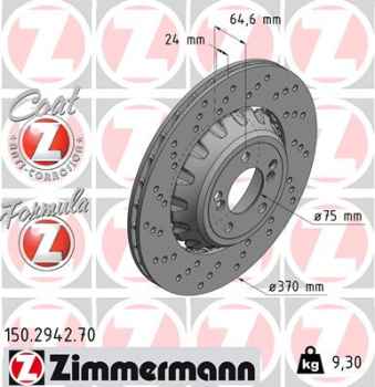 Zimmermann Brake Disc for BMW 2 Coupe (F22, F87) rear left