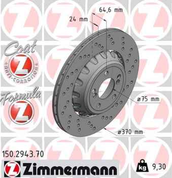 Zimmermann Brake Disc for BMW 2 Coupe (F22, F87) rear right