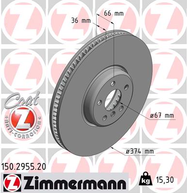Zimmermann Brake Disc for BMW 6 Gran Turismo (G32) front right