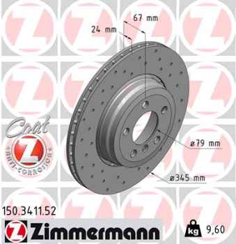 Zimmermann Sport Brake Disc for BMW 7 (E65, E66, E67) rear