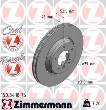 Zimmermann Brake Disc for BMW 3 Coupe (E36) front right