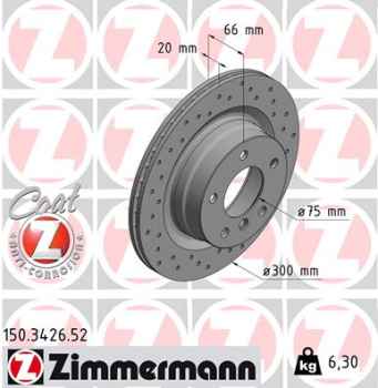 Zimmermann Sport Brake Disc for BMW 1 (E87) rear