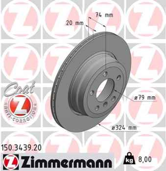 Zimmermann Brake Disc for BMW 7 (E65, E66, E67) rear