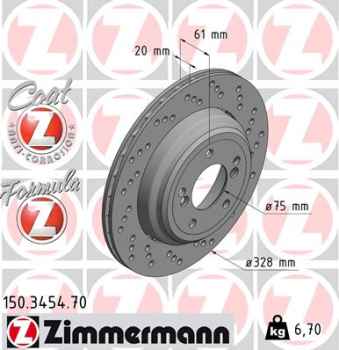 Zimmermann Brake Disc for BMW 3 Cabriolet (E46) rear right
