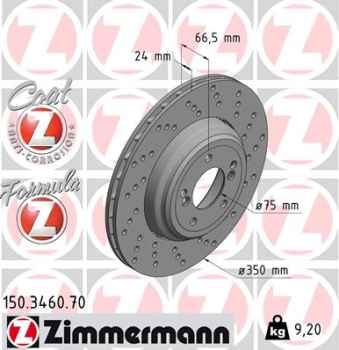 Zimmermann Brake Disc for BMW 1 Coupe (E82) rear right