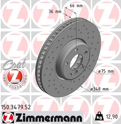 Zimmermann Sport Brake Disc for BMW 7 (F01, F02, F03, F04) front right