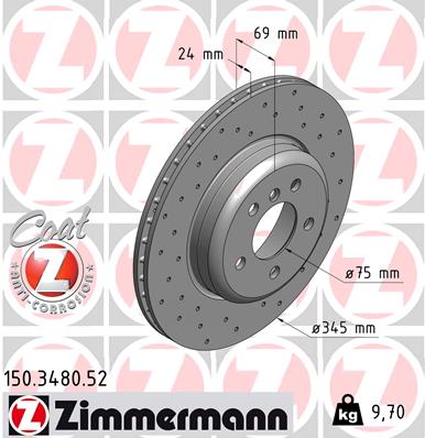 Zimmermann Sport Brake Disc for BMW 5 Gran Turismo (F07) rear
