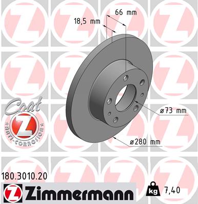Zimmermann Brake Disc for CITROËN JUMPER Bus (230P) front