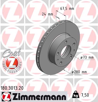 Zimmermann Brake Disc for FIAT DUCATO Bus (230_) front