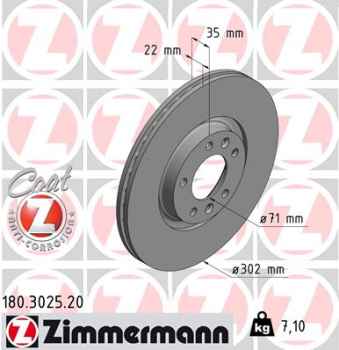 Zimmermann Brake Disc for CITROËN C6 (TD_) rear