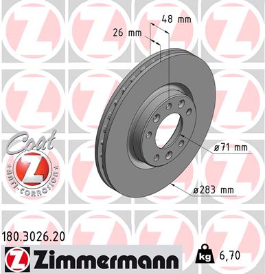 Zimmermann Brake Disc for CITROËN C4 Picasso II front