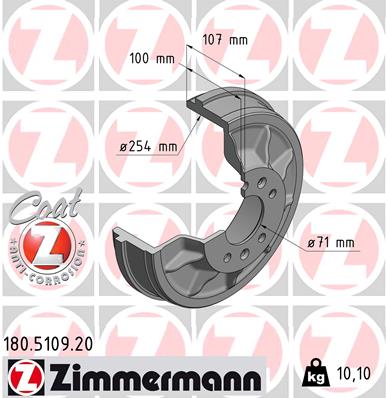 Zimmermann Brake Drum for FIAT SCUDO Pritsche/Fahrgestell (270_, 272_) rear