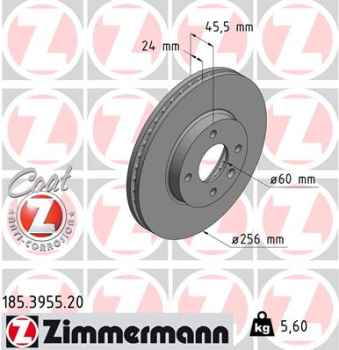 Zimmermann Brake Disc for CHEVROLET AVEO Stufenheck (T300) front