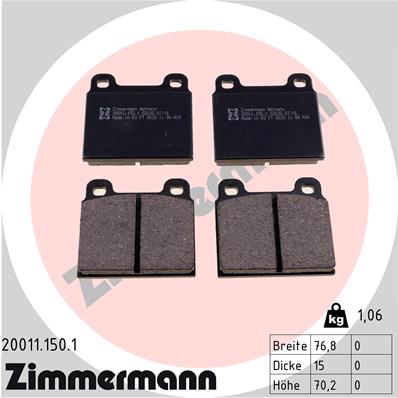 Zimmermann Brake pads for OPEL SENATOR A (29_) front