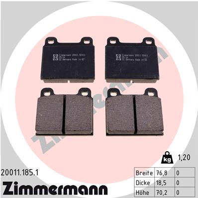 Zimmermann Brake pads for VW TRANSPORTER T2 Kasten front