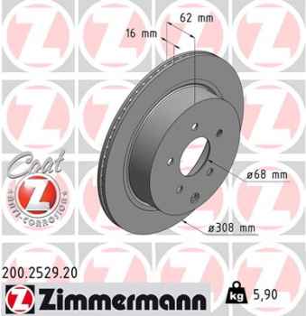 Zimmermann Brake Disc for NISSAN MURANO I (Z50) rear