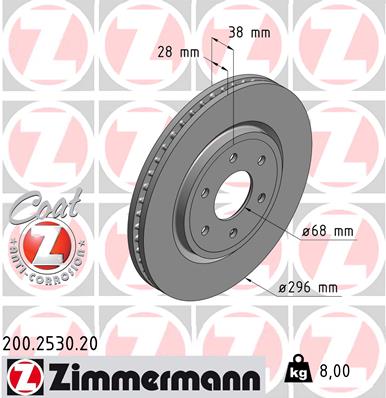 Zimmermann Brake Disc for NISSAN NP300 PICKUP (D22) front