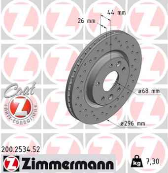 Zimmermann Sport Brake Disc for RENAULT KADJAR (HA_, HL_) front