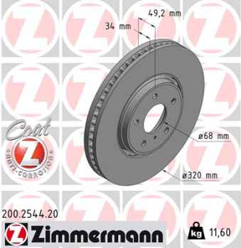 Zimmermann Brake Disc for INFINITI M (Y51) front
