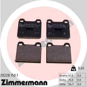 Zimmermann Brake pads for VW DERBY (86C, 80) front