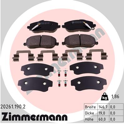 Zimmermann Brake pads for FIAT SCUDO Kasten (220_) front