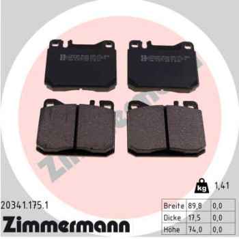 Zimmermann Brake pads for MERCEDES-BENZ S-KLASSE Coupe (C126) front