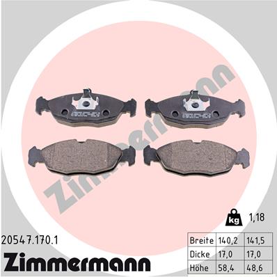 Zimmermann Brake pads for OPEL CORSA B (S93) front