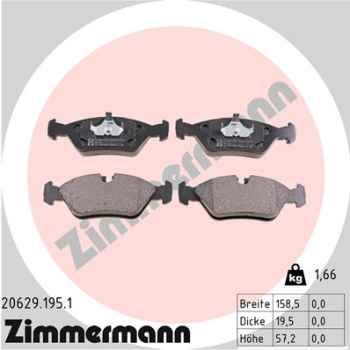 Zimmermann Brake pads for BMW 3 (E30) front
