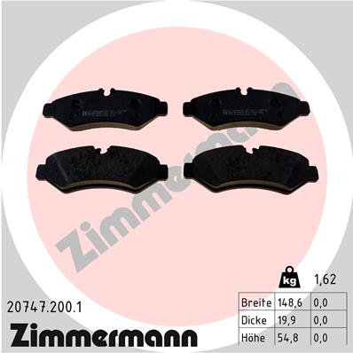 Zimmermann Brake pads for MERCEDES-BENZ SPRINTER 3,5-t Pritsche/Fahrgestell (B907, B910) rear