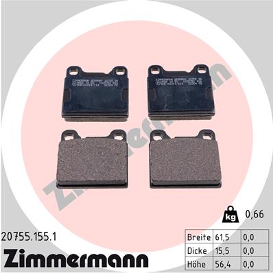 Zimmermann Brake pads for VOLVO 760 (704, 764) rear