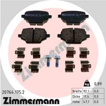 Zimmermann Brake pads for PEUGEOT RIFTER rear