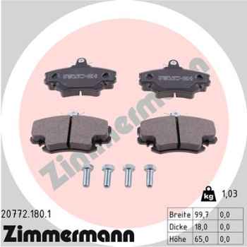 Zimmermann Brake pads for RENAULT 19 I Chamade (L53_) front