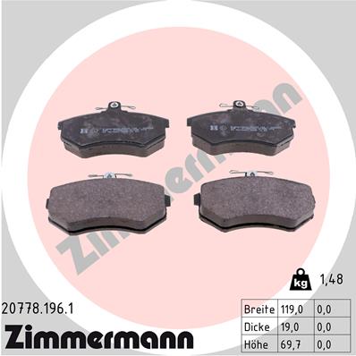 Zimmermann Brake pads for AUDI 80 (8C2, B4) front