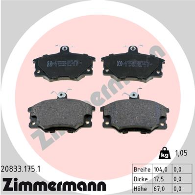 Zimmermann Brake pads for FIAT TIPO (160_) front