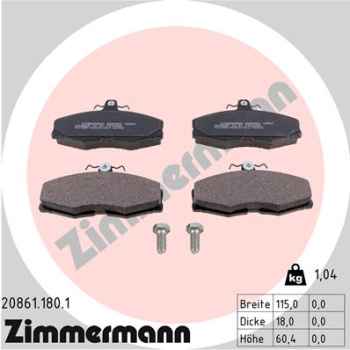 Zimmermann Brake pads for SKODA FELICIA II (6U1) front