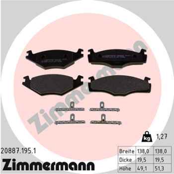 Zimmermann Brake pads for VW PASSAT Variant (33B) front