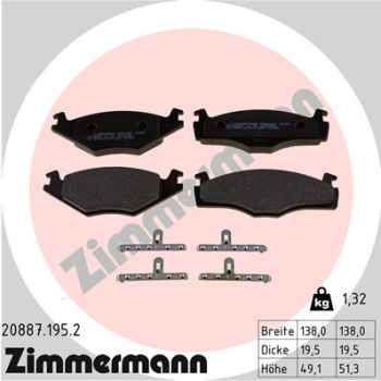 Zimmermann Brake pads for VW PASSAT (32B) front
