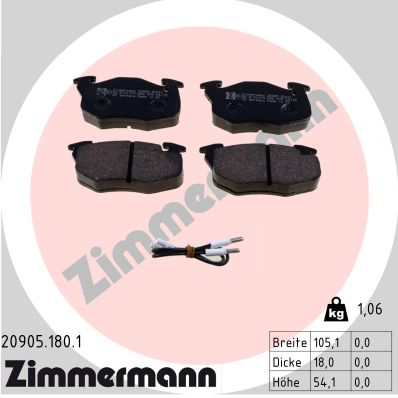 Zimmermann Brake pads for RENAULT 19 II Chamade (L53_) front