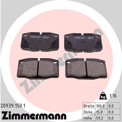 Zimmermann Brake pads for OPEL ASCONA C (J82) front
