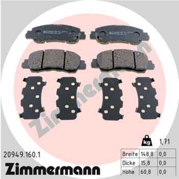 Zimmermann Bremsbeläge für MITSUBISHI ECLIPSE CROSS (GK_, GL_) vorne
