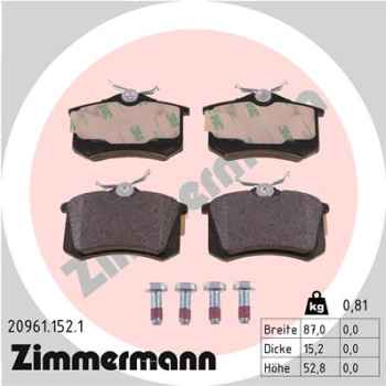 Zimmermann Brake pads for RENAULT SCÉNIC II (JM0/1_) rear