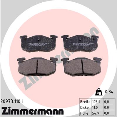 Zimmermann Brake pads for RENAULT 19 II (B/C53_) rear