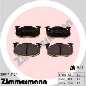 Zimmermann Brake pads for RENAULT MEGANE I Cabriolet (EA0/1_) rear