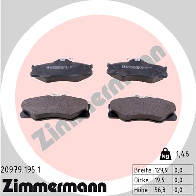 Zimmermann Brake pads for VW TRANSPORTER T3 Kasten front