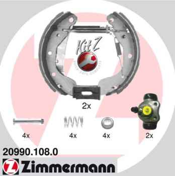 Zimmermann Brake Shoe Kit for OPEL ASTRA F CC (T92) rear