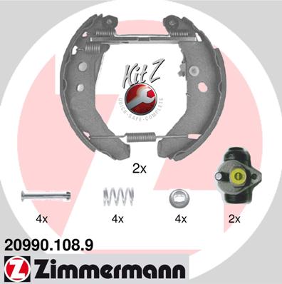 Zimmermann Brake Shoe Kit for FORD FIESTA III (GFJ) rear