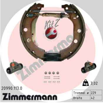 Zimmermann Bremsbacken Kit für PEUGEOT 406 Break (8E/F) hinten