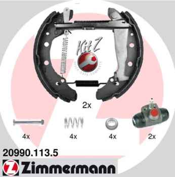 Zimmermann Brake Shoe Kit for SKODA FELICIA I Kombi (6U5) rear