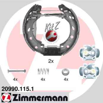 Zimmermann Brake Shoe Kit for SMART CROSSBLADE (450) rear